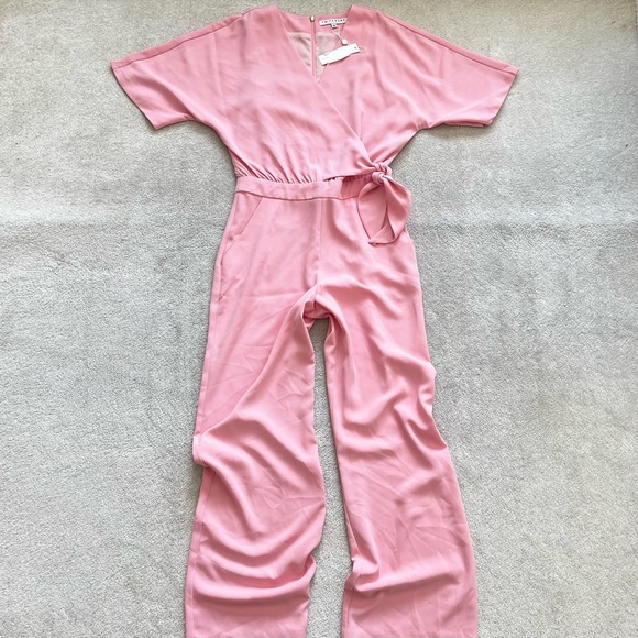 TRINA TURK NWT Kai Tie-Waist Jumpsuit Size 4 BARBIECORE BALLETCORE TRENDY - Picture 2 of 11